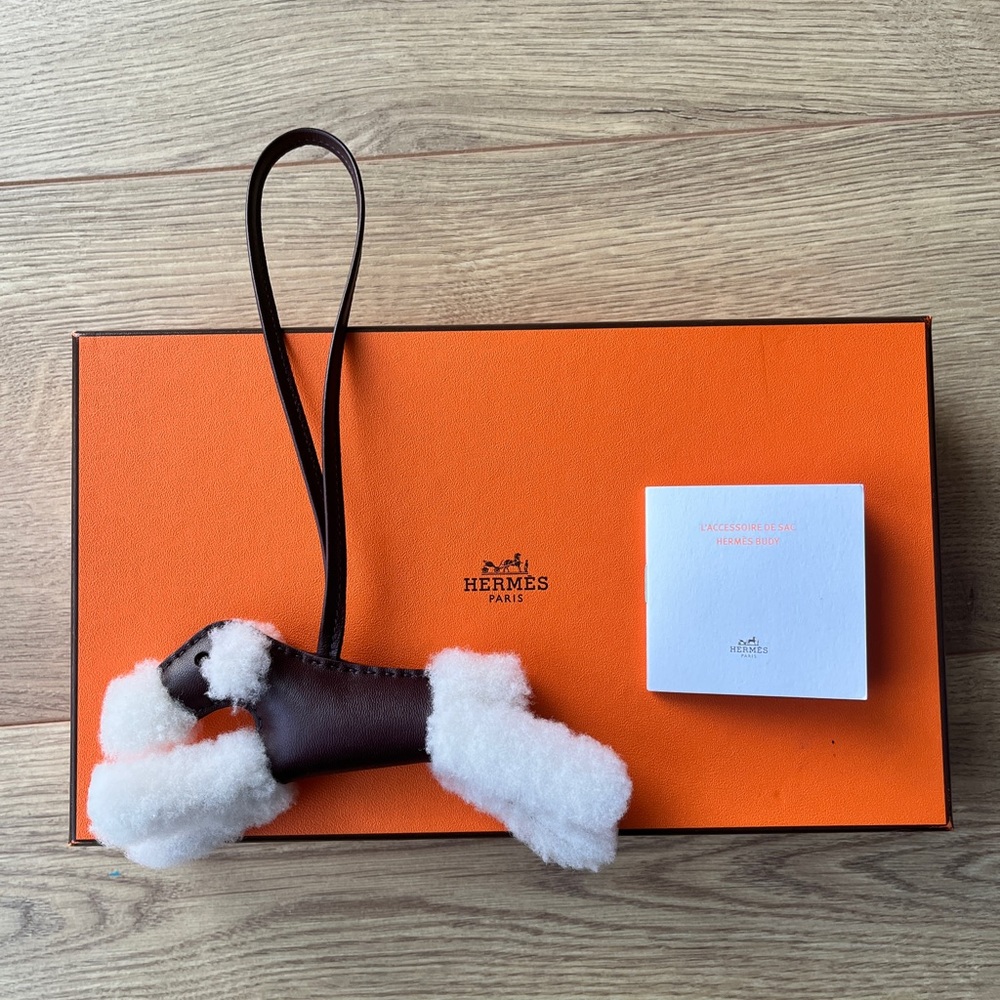 Hermes Milo Lambskin Shearling Budy Charm (color:Rouge H)
